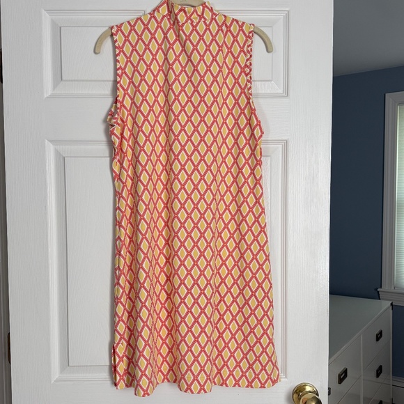 Lulu B dress, size M, coral/yellow/white - Picture 2 of 4